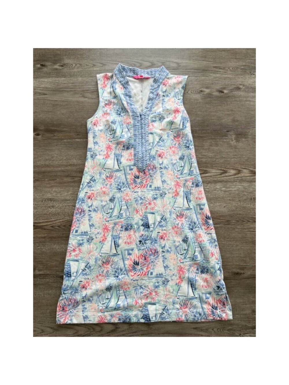 Lilly Pulitzer Larsen Shift Dress Womens XS Sea To Shining Sea Pattern Patriotic